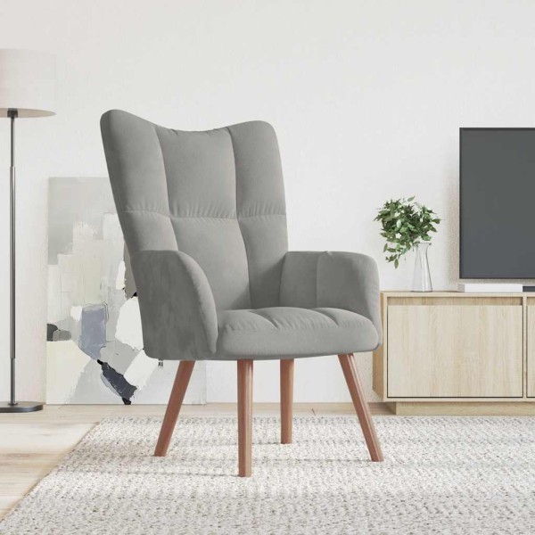 Lounge chair, light gray, velvet