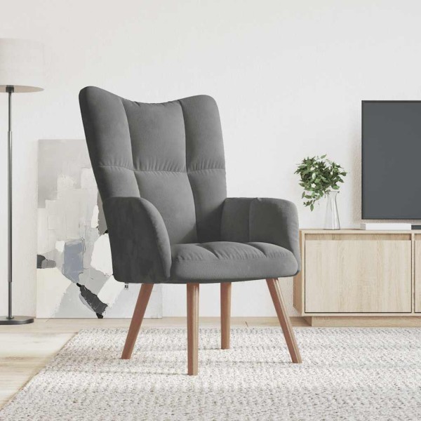Lounge chair, dark gray, velvet