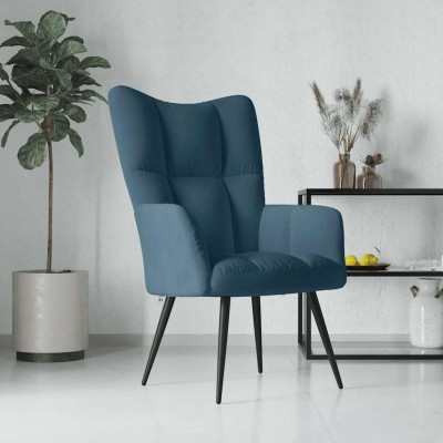 Lounge chair, blue, velvet