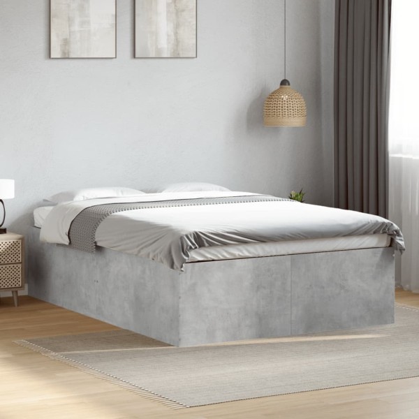 Bed frame, concrete gray color, 135x190cm, processed wood