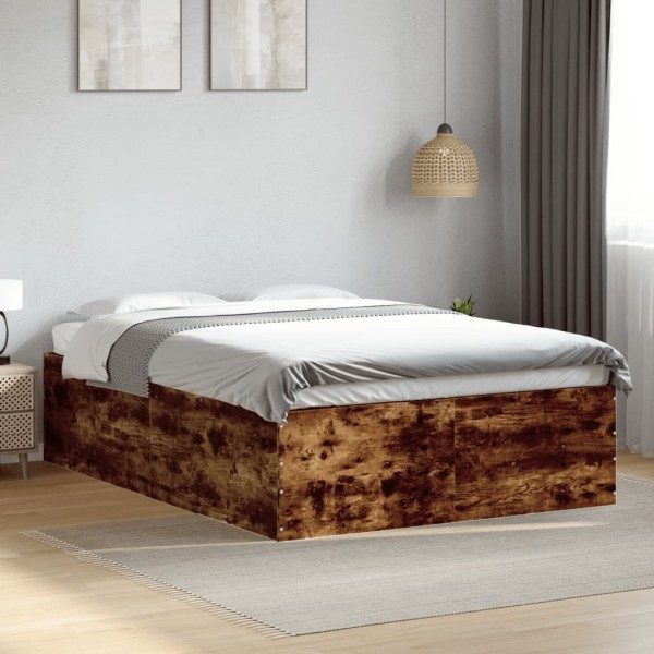 Bed frame, smoky oak, 135x190cm, treated wood