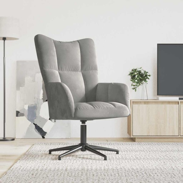 Lounge chair, light gray, velvet
