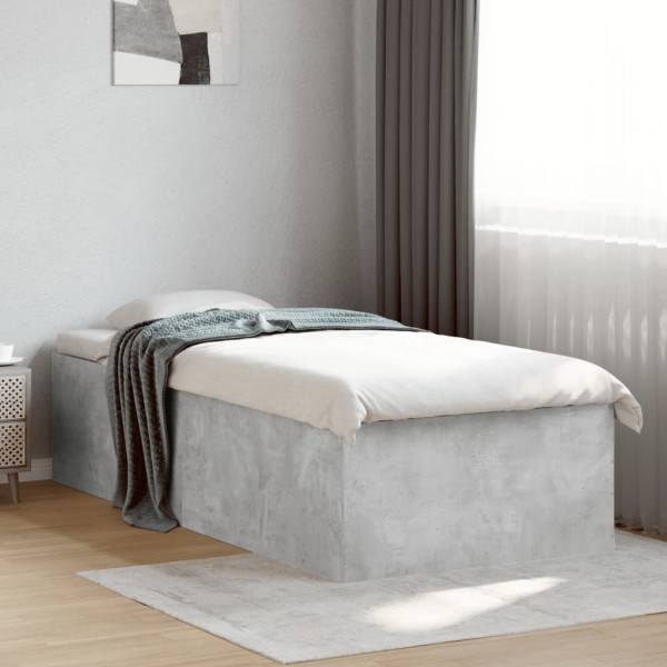 Bed frame, concrete gray color, 100x200cm, processed wood