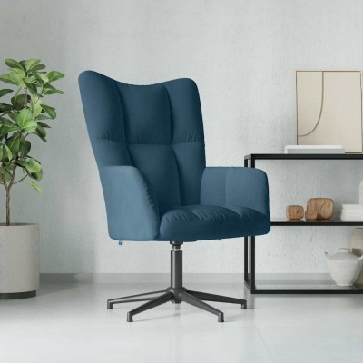 Lounge chair, blue, velvet