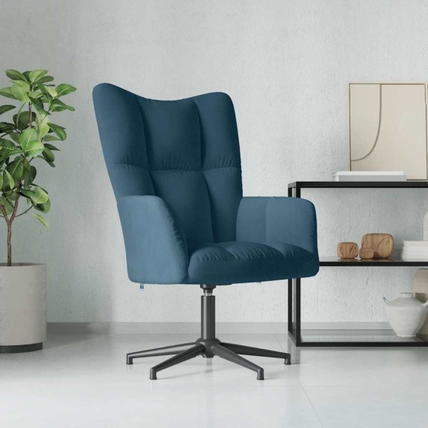 Lounge chair, blue, velvet