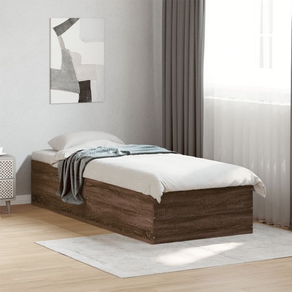 Bed frame, brown oak, 90x190cm, treated wood