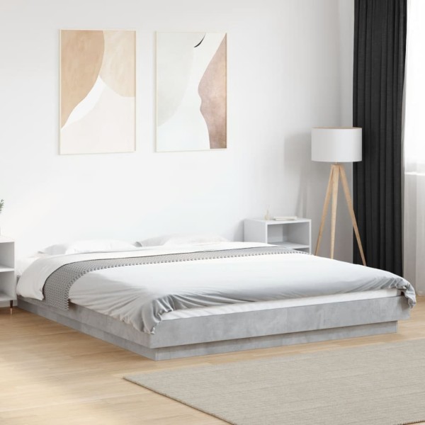 Bed frame, concrete gray color, 160x200cm, processed wood