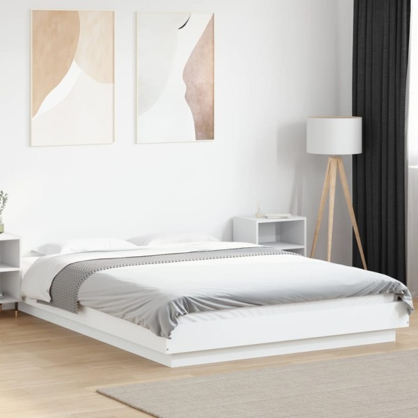 Bed frame, white, 135x190cm, processed wood