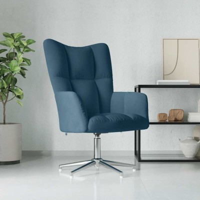 Lounge chair, blue, velvet