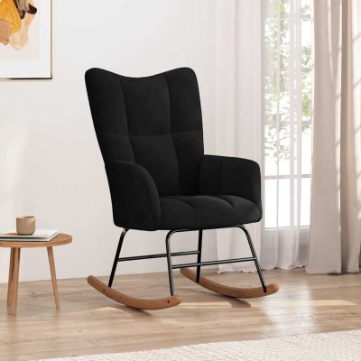 Swivel chair, black, velvet