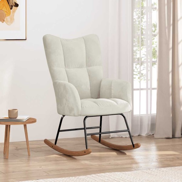 Rocking chair, creamy white, velvet