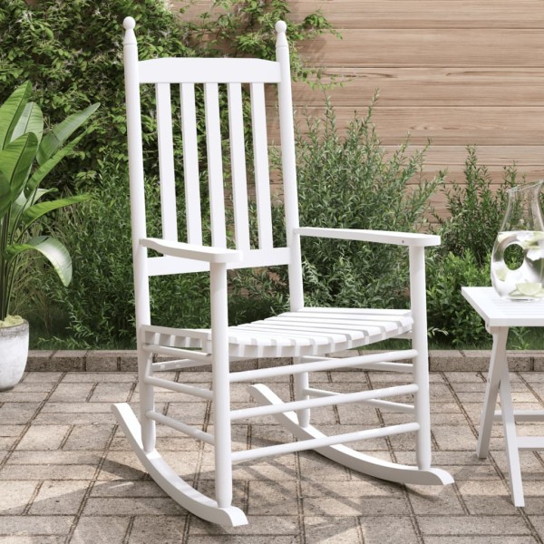 Rocking chairs with curved seats, 2 pcs., white, spruce