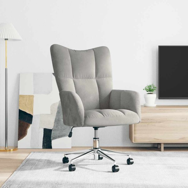 Lounge chair, light gray, velvet