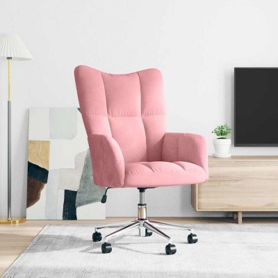 Lounge chair, pink, velvet