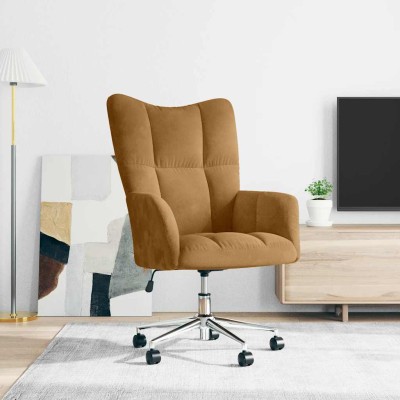Lounge chair, brown, velvet