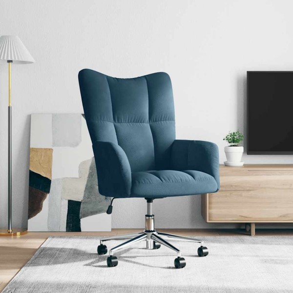 Lounge chair, blue, velvet
