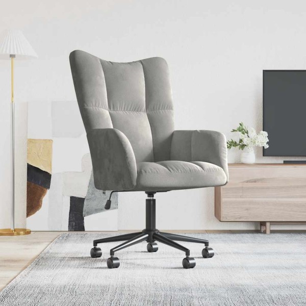 Lounge chair, light gray, velvet