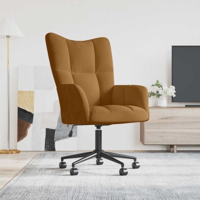 Lounge chair, brown, velvet