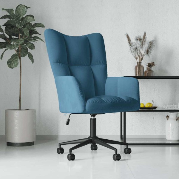 Lounge chair, blue, velvet