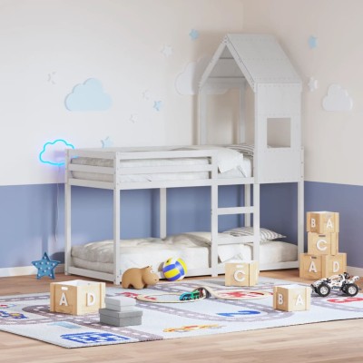 Bunk bed with roof, white,...
