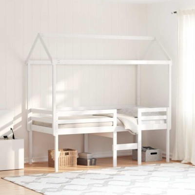 High bed with roof, white,...