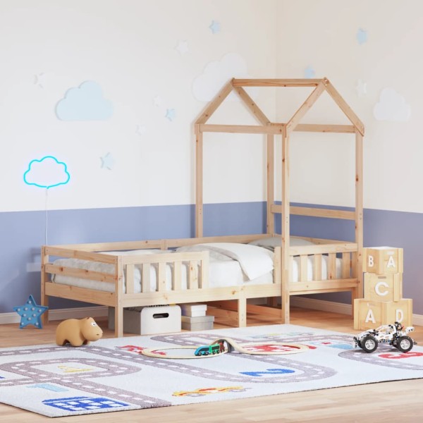 Bed frame with canopy, 100x200cm, solid pine wood