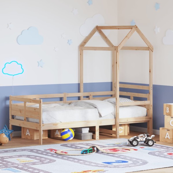 Bed with canopy, 80x200cm, solid pine wood