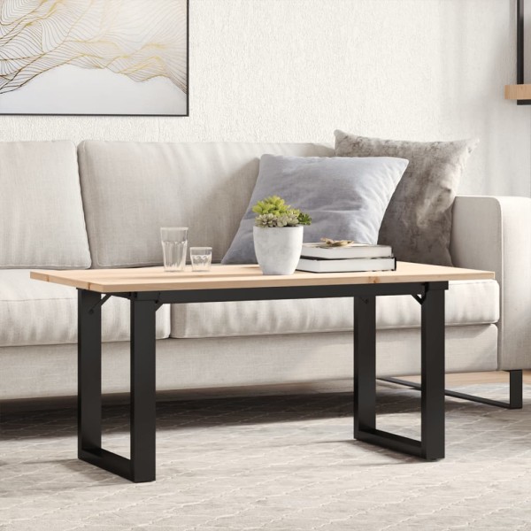 Coffee table, 100x50x45cm, pine and steel, O-shaped frame