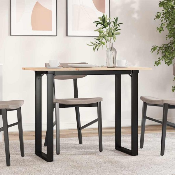 Dining table, 100x50x75cm, pine and steel, O-frame