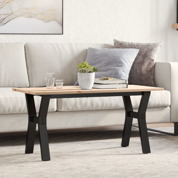 Coffee table, 100x50x45cm, pine and steel, Y-shaped frame