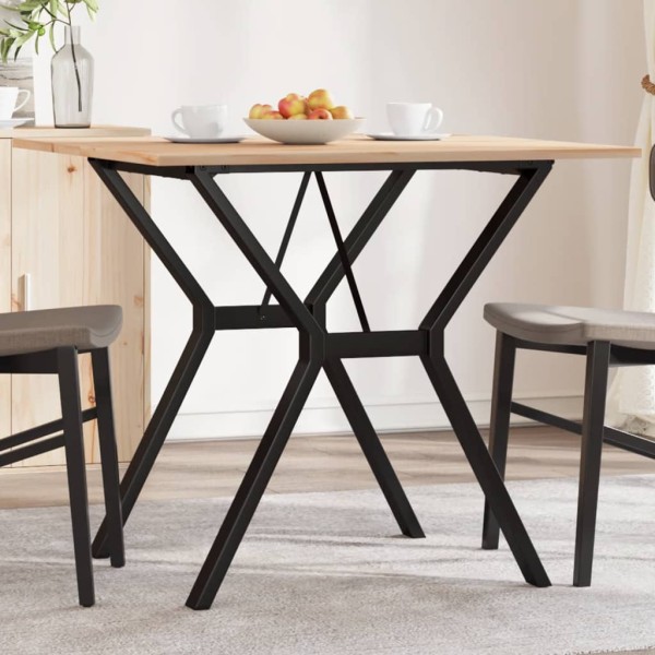 Dining table, 90x90x75cm, pine and steel, Y-shaped frame