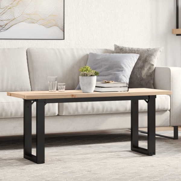 Coffee table, 110x40x45.5cm, pine and steel, O-shaped frame