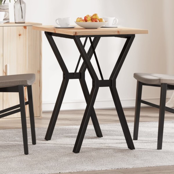 Dining table, 80x50x75.5cm, pine and steel, Y-shaped frame