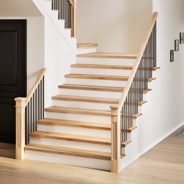 Staircase, 2 pieces, rough oak wood array