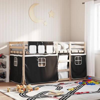 Bunk bed with curtains,...