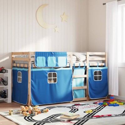 Bunk bed with curtains,...