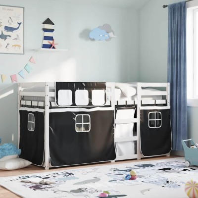 Bunk bed with curtains,...