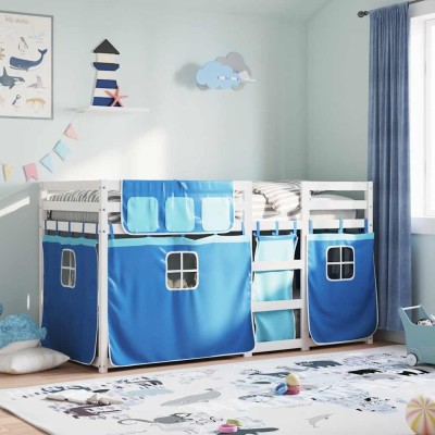 Bunk bed with curtains,...