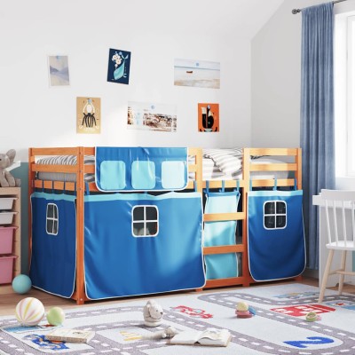 Bunk bed with curtains,...