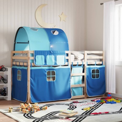 Bunk bed with curtains,...