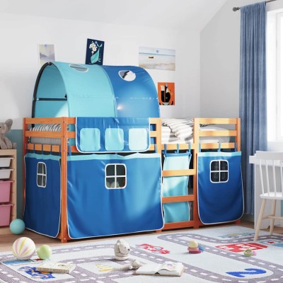 Bunk bed with curtains,...