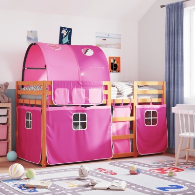 Bunk bed with curtains,...