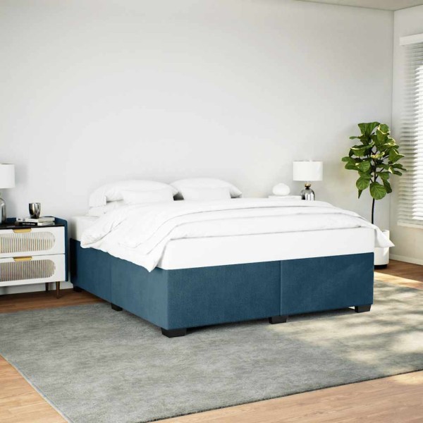 Bed frame, blue, 180x200 cm, velvet