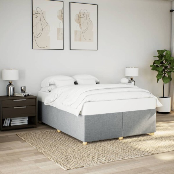 Bed frame without mattress, light gray, 160x200cm, fabric