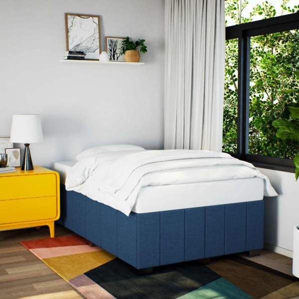 Bed frame without mattress, blue, 120x190cm, fabric