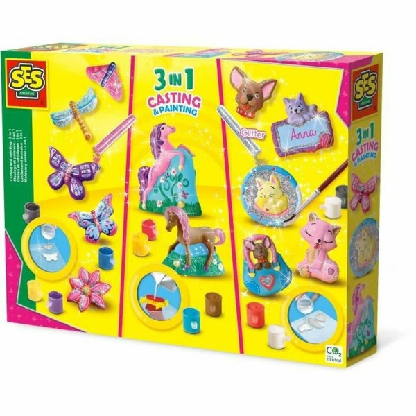 Modelējamās Plastmasas Komplekts SES Creative Molding and painting - 3 in 1