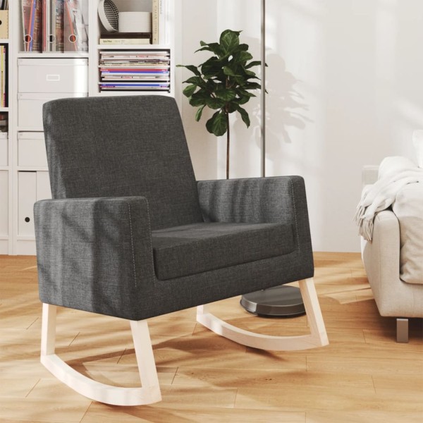 Rocking chair, dark gray, fabric