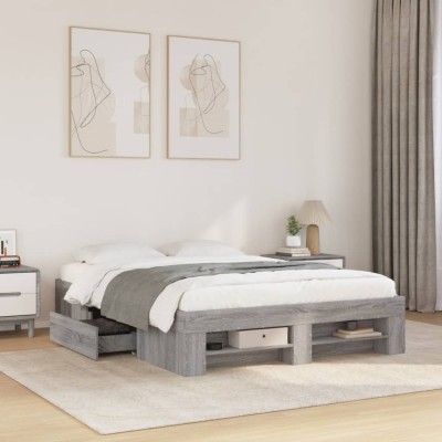Bed frame, gray oak color,...