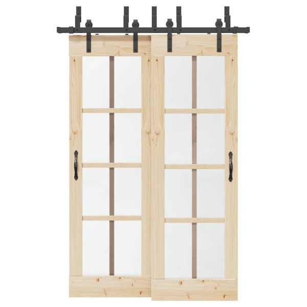 Stumdomų durų įrangos rinkinys, juodos sp., 152,5cm, plienas
