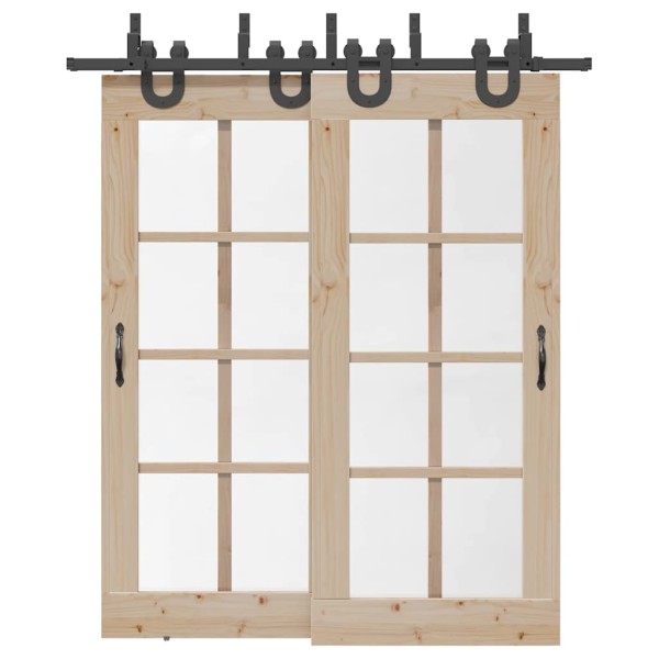 Sliding door hardware set, black sp., 200cm, steel